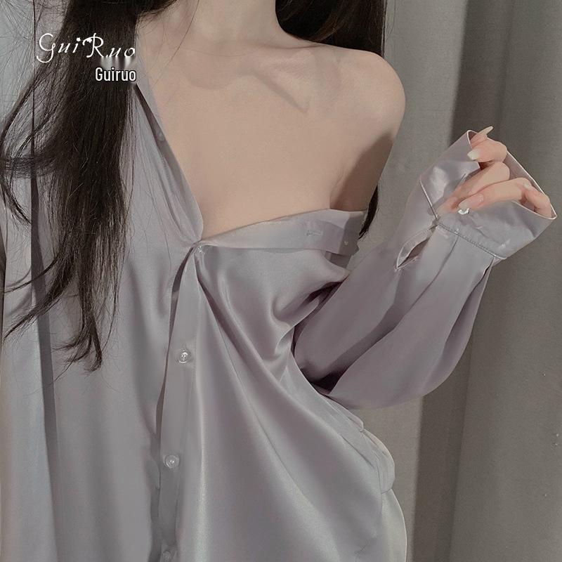 Sexig enfärgad lös passform pyjamas set - Plusstorlek bekväma hemmakläder