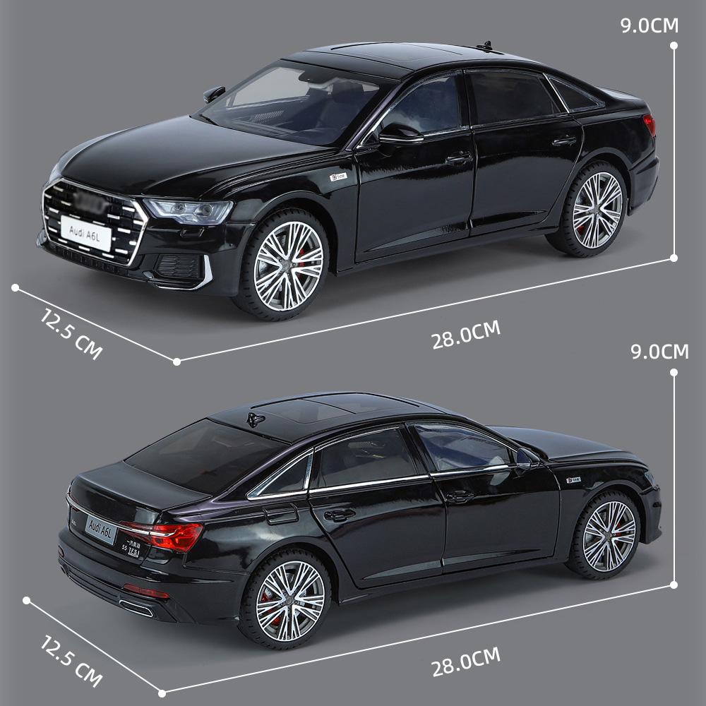 1:18 Luxuslimousine A6L Legierungsmodell, Coole Sound- und Lichteffekte, Stoßdämpfer an allen vier Rädern, Sechs Türen zu öffnen, Exquisites Schreibtischornament