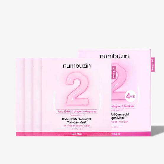 NUMBUZIN No.2 Rose PDRN Overnight Collagen Mask 37g*4EA