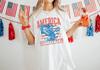 America Shirt, USA Shirt, Summer BBQ T-shirt, Red White and Blue, Women's 4th of