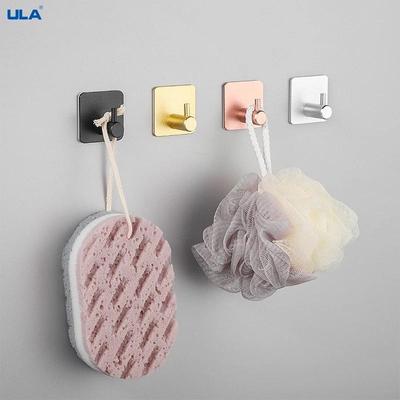 1PC Adhesive Wall Hooks Bathroom Robe Hook Wall Hanger for Clothes Hat Coat Handbag Metal Kitchen Rack Bath Accessories