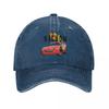 Cars Lightning Mcqueen Kachow Baseball Caps Vintage Distressed Cotton Cartoon Snapback Cap Unisex Outdoor Running Golf Caps Hat