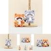 Charming Gray Raccoon Plush Keychain Stuffed Animal Short Plush Bag Decoration