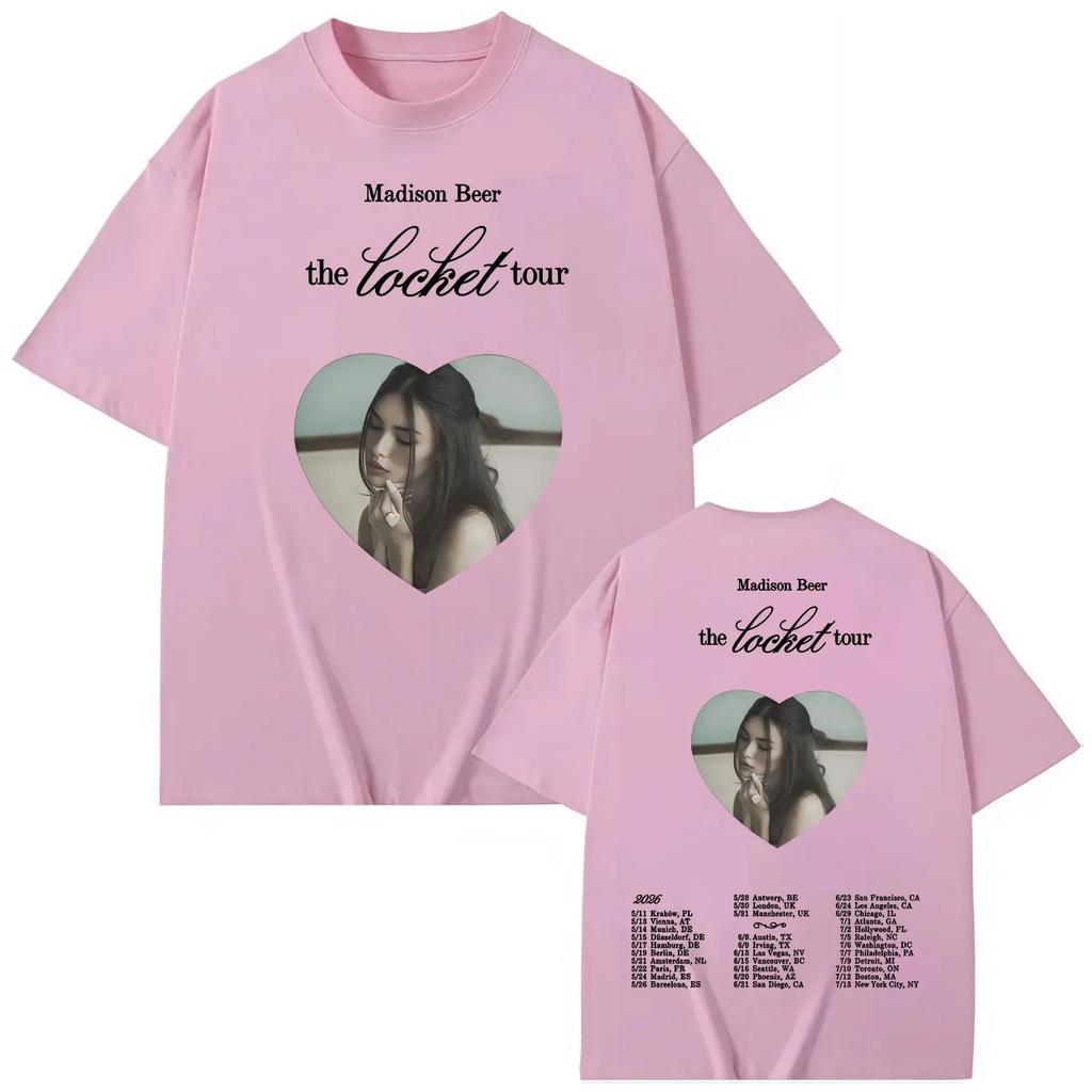 Custom Shirt Madison Beer The Locket Tour 2026 Merch Tshirt Fashion Pop Music Short Sleeve T Shirts Unisex Unisex Casual Loose Cott
