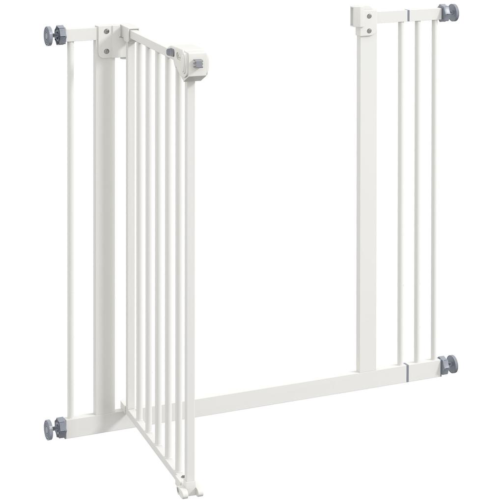 Adjustable Safety Gate w/ One Extensions, Four Adjustable Screws, White