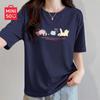 MINISO Women's 2026 Summer Pure Cotton Loose Short Sleeve T-Shirt