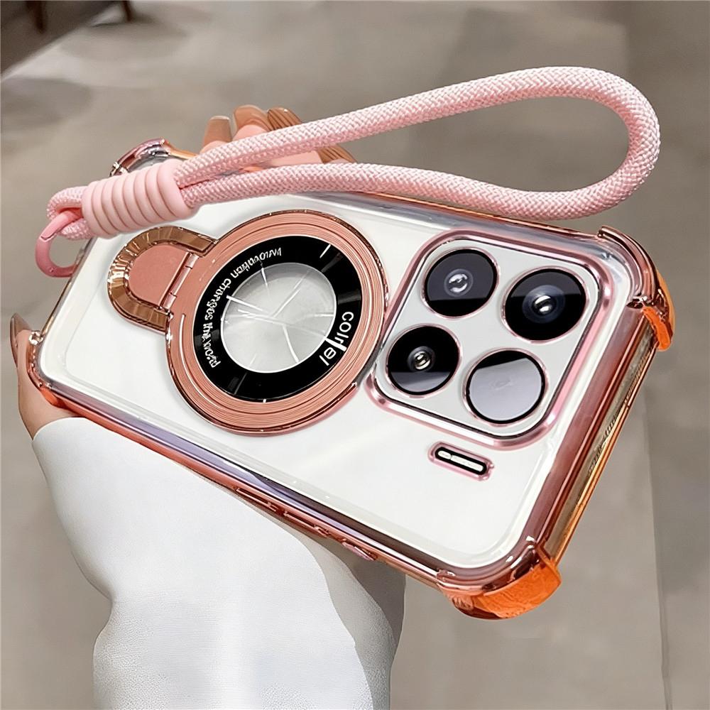 

Rope Lanyard Strap Stand Phone Case For Motorola G14 G24 G34 G52 G54 G84 G86 G56 G10 G20 G06 G77 Transparent Shockproof Cover For Moto G06 (4G)