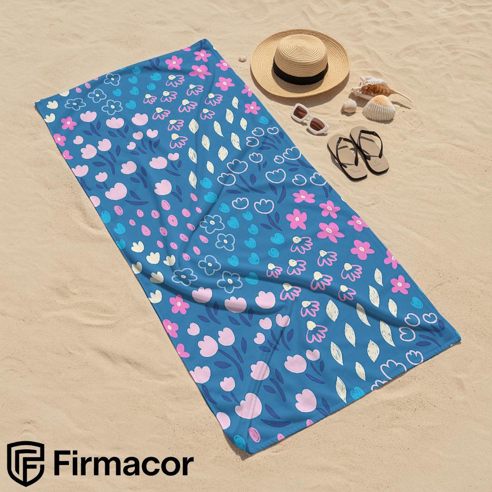 Cute Pink Tulip Floral Soft Portable Travel Towel Unisex Ultra Lightweight Microfiber Oversized Sand Free Quick Dry Beach Towel