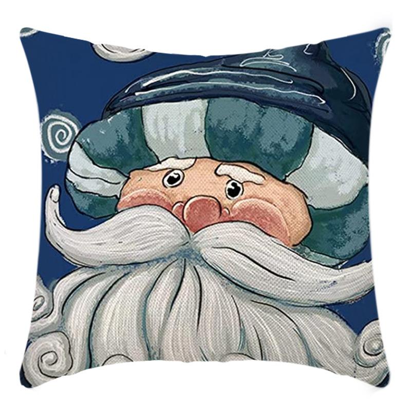 New Christmas Pillowcase Linen Digital Printed Short Plush Christmas Pillowcase Cushion Cover