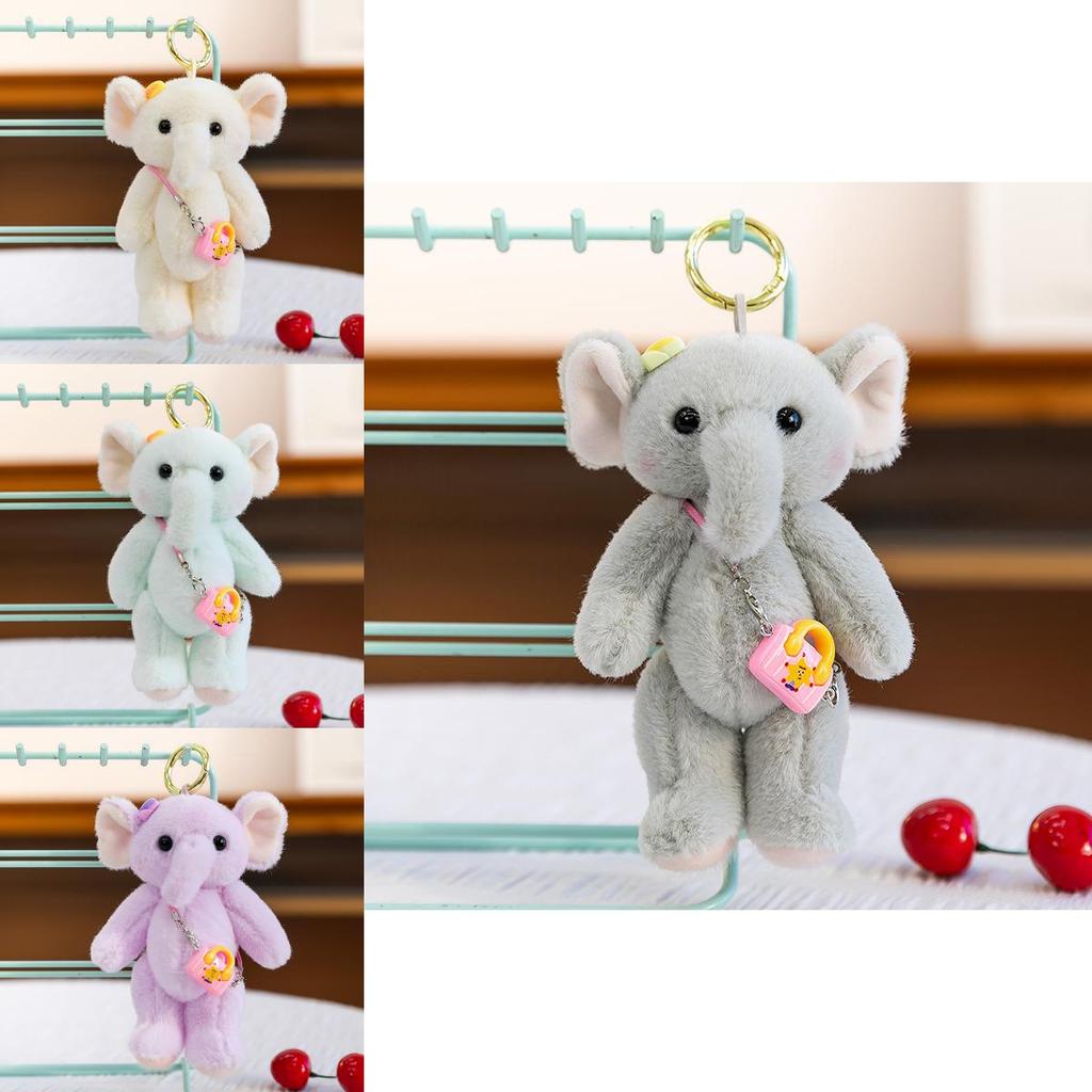 Cute Animal Plush Elephant Bag Pendant With Soft Fiber Filling For Girls And Teens