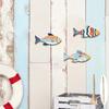 Yousheng 3 Stück Vintage Holzfisch Wanddeko für den Strand, Nautische Fischschwarm Küsten-Wandkunst, Sommer-Seehaus Hängende Wandskulptur für Wohnzimmer