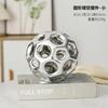 Ceramic Crafts Hollow Balls Golden Geometric Faceted Balls Abstract Sculpture Sphere Decorative Figurines Home Decoration