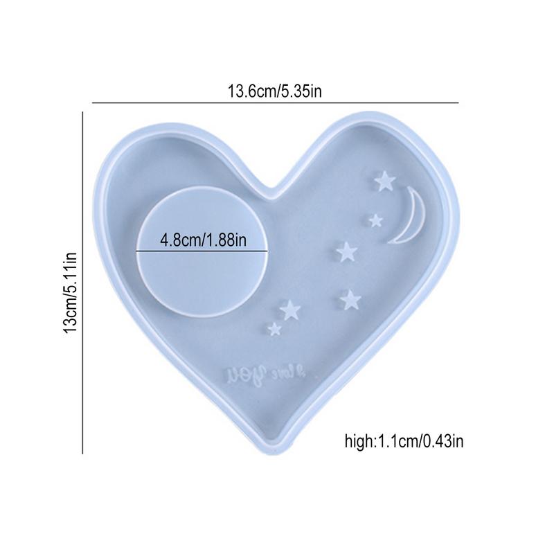 Silicone Mold Crystal Epoxy Mold DIY Heartshaped Star Candle Holder Coaster Multipurpose Coaster Cup Tray Dish Epoxy Resin Mol