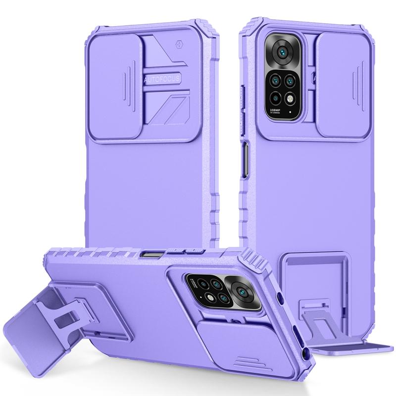 Slide Lens Case for Xiaomi Redmi Note 11S Note11 4G Hybrid Armor Shockproof Kickstand Cover For Redmi Note 11 Pro Cases