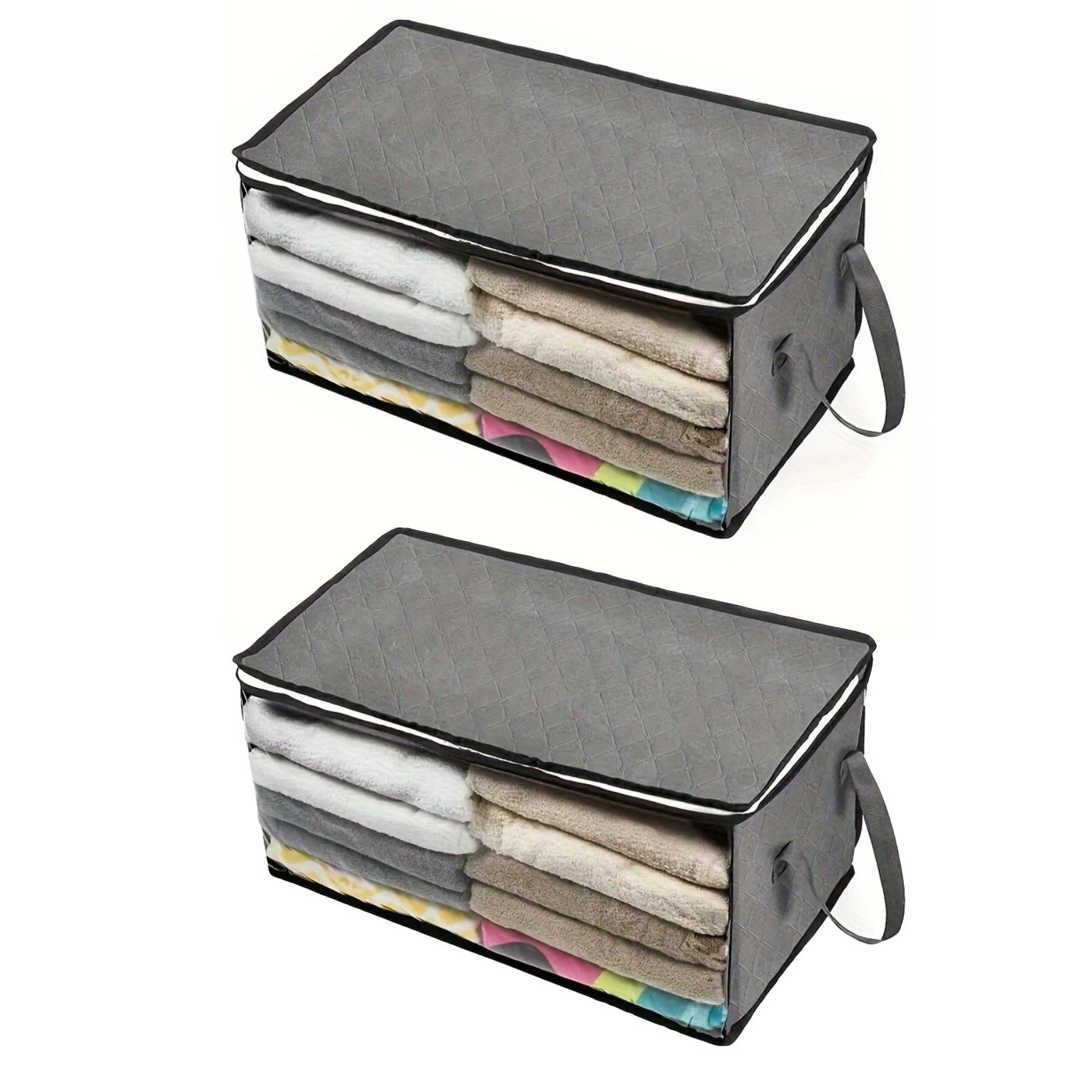 

2 шт. 54 л Большая вместимость Складной ящик для хранения с окном и крышкой Сверхпрочный органайзер для одежды одеяла шкафа для использования под кроватью