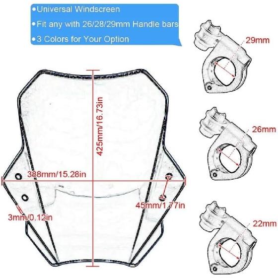 Motorcycle Wind Shield Screen Motorcycle Windscreen Windshield Universal for Zero Zero/S SR 2017-2021-2022 Motorbike Accessories