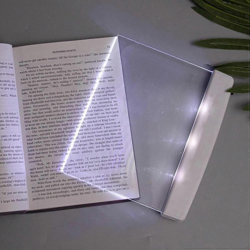 Best Book Light for Reading, Student Reading Lamp, Flat Book Light for Reading in Bed at Night, Eye Protection Clear LED Book Full Page Light