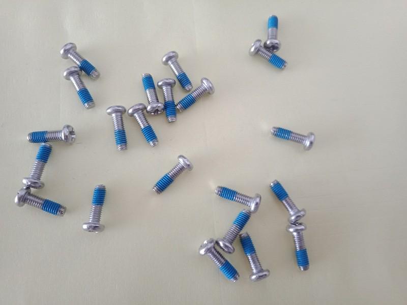 Nickel-Plated Pan Head Phillips Screw with Thread-Locking Adhesive (Sizes: M1.4-M5)