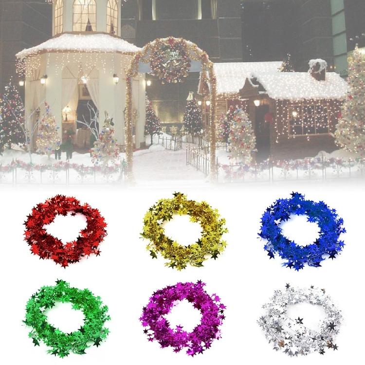 Colored Five-pointed Star Wreath Iron Wire for Home Party Window Wedding Decor