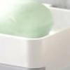 Soap Box Draining Case Holder Rack Plastic Hole Free Installation for Bathroom Toilet Light Gray 1