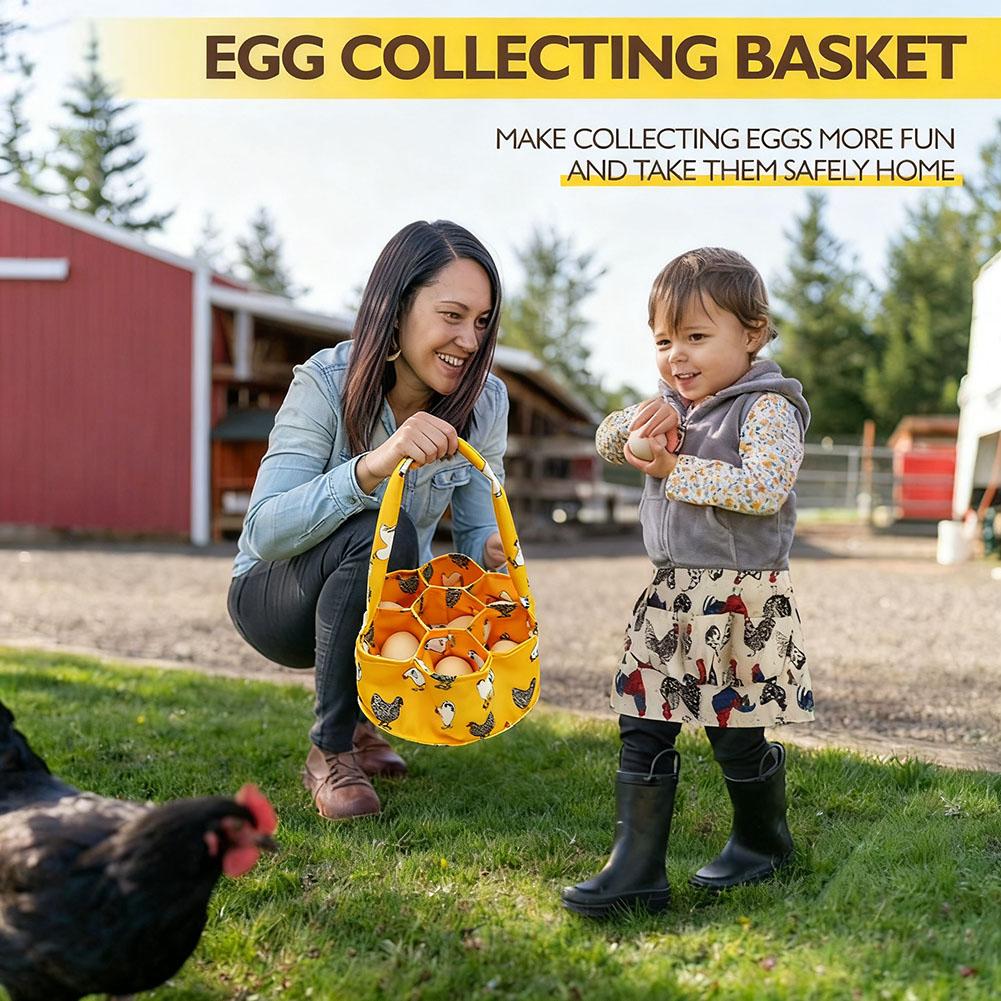 Egg Gathering Basket Chicken Egg Collection Supplies Reusable Canvas Garden Baskets for Fresh Eggs Collecting Egg Storage Bag