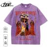T-shirt Estiva da Uomo 230G Cotone Pesante Vintage Lavata Oversize Manica Corta Larga Streetwear Manica Corta Top Maglietta