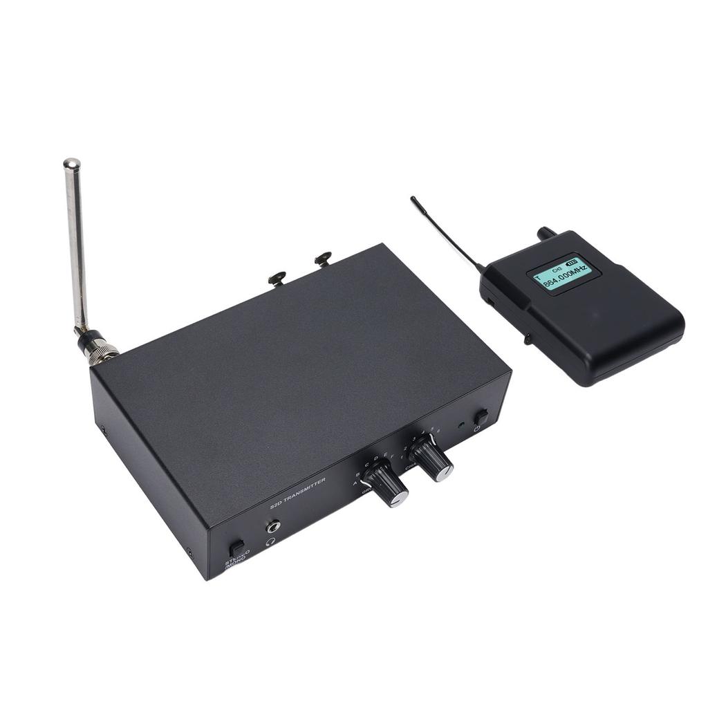 Wireless Ear Monitoring System 863 to 865Mhz Professional Stereo Wireless IEM System with Transmitter and Receiver for
