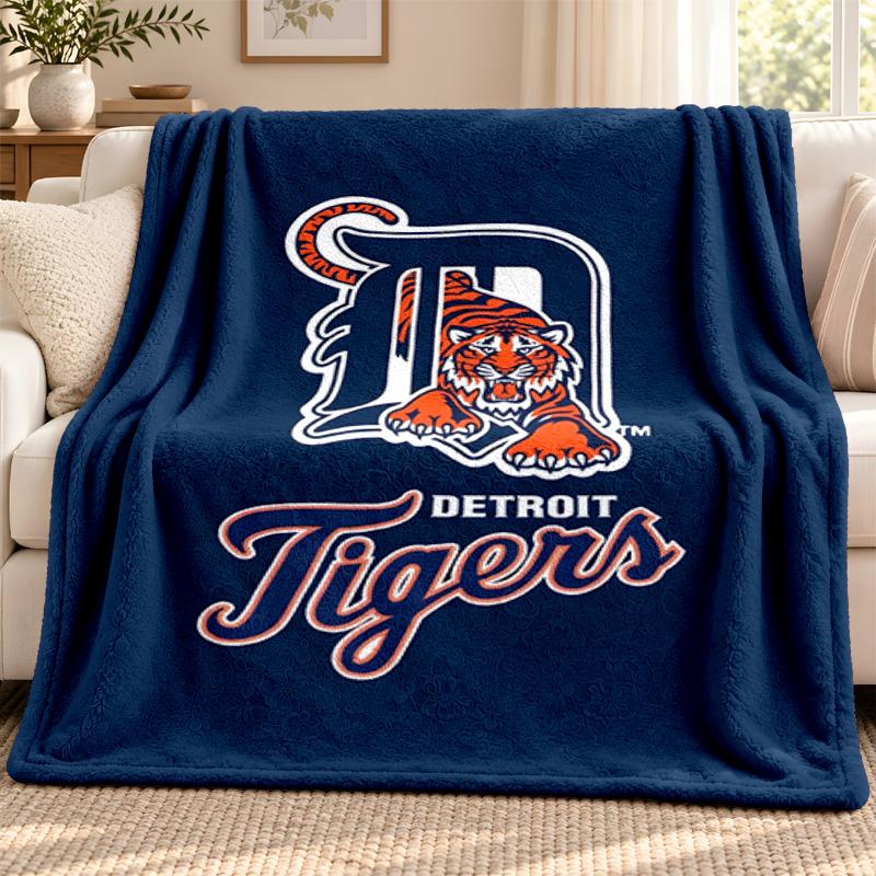 Detroit Tigers Blanket Flannel Blanket Soft Cozy Plush Throw for Sofa Bed Lightweight Home Decoration Outdoor Camping