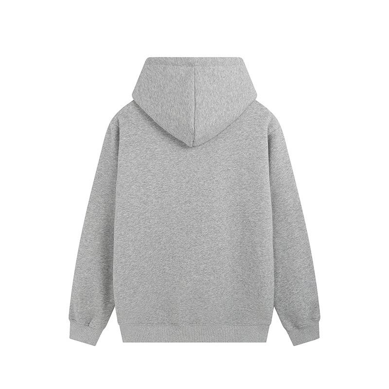 Unisex Mikina s kapucí a vyšívaným nápisem - Volná bunda na zip pro páry a studenty