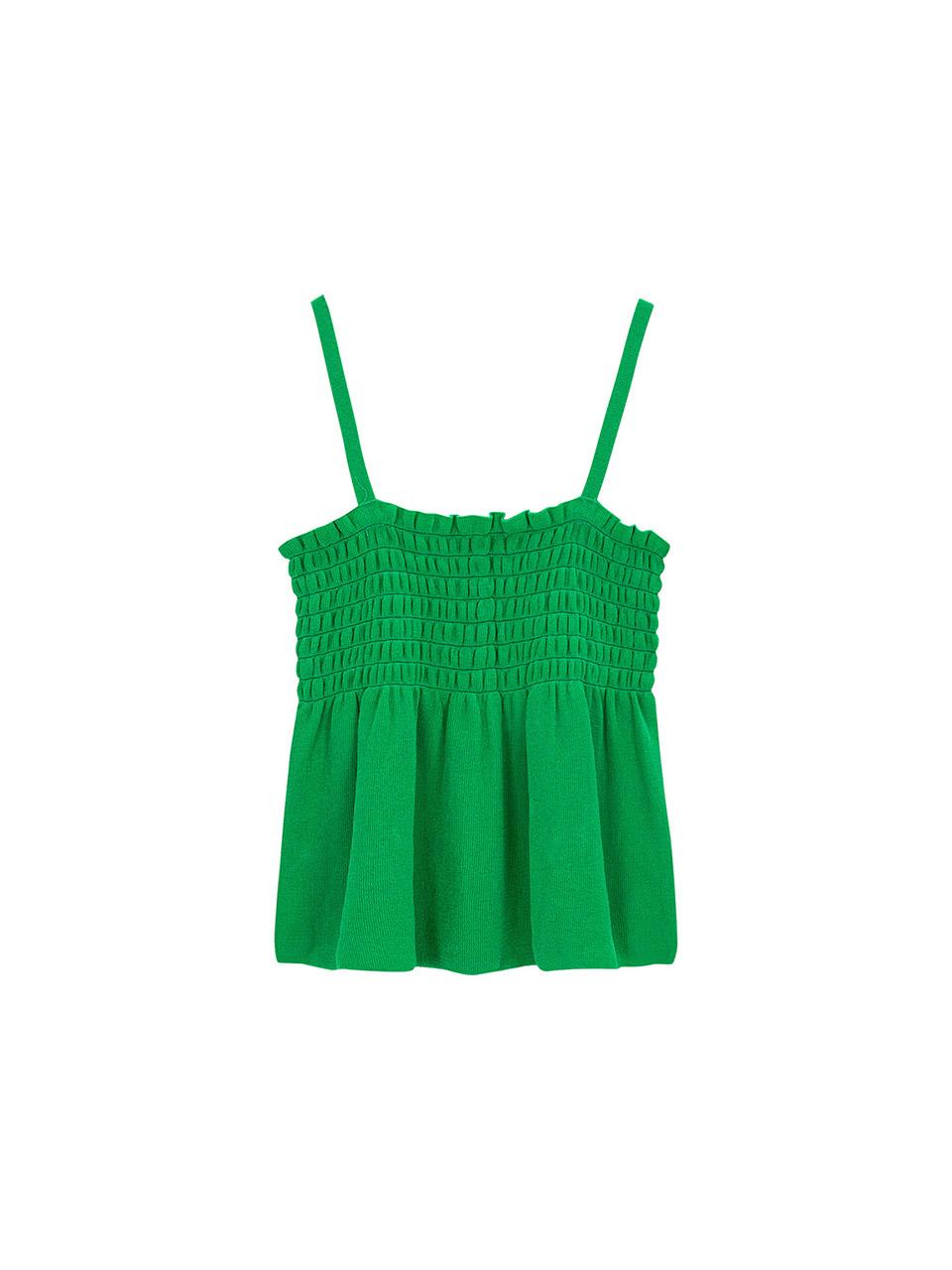 Salad Basket Smoke Flare Strap Top - Green