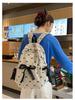 Women's Large Capacity Corduroy Backpack - Stylish, Lightweight, Casual School Bag with Bow for Junior High Students