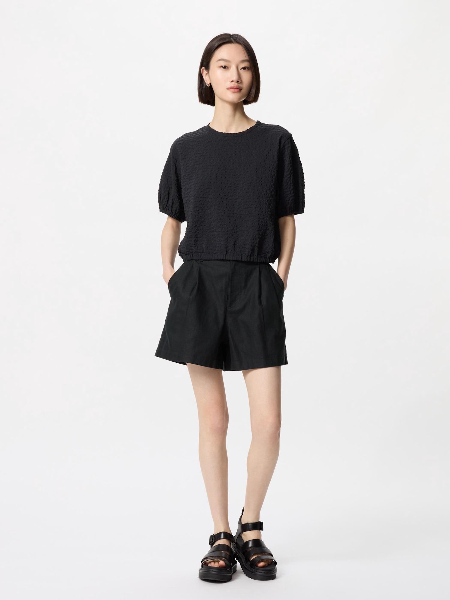 

Uniqlo Льняные хлопковые шорты 09 BLACK/WOMEN S