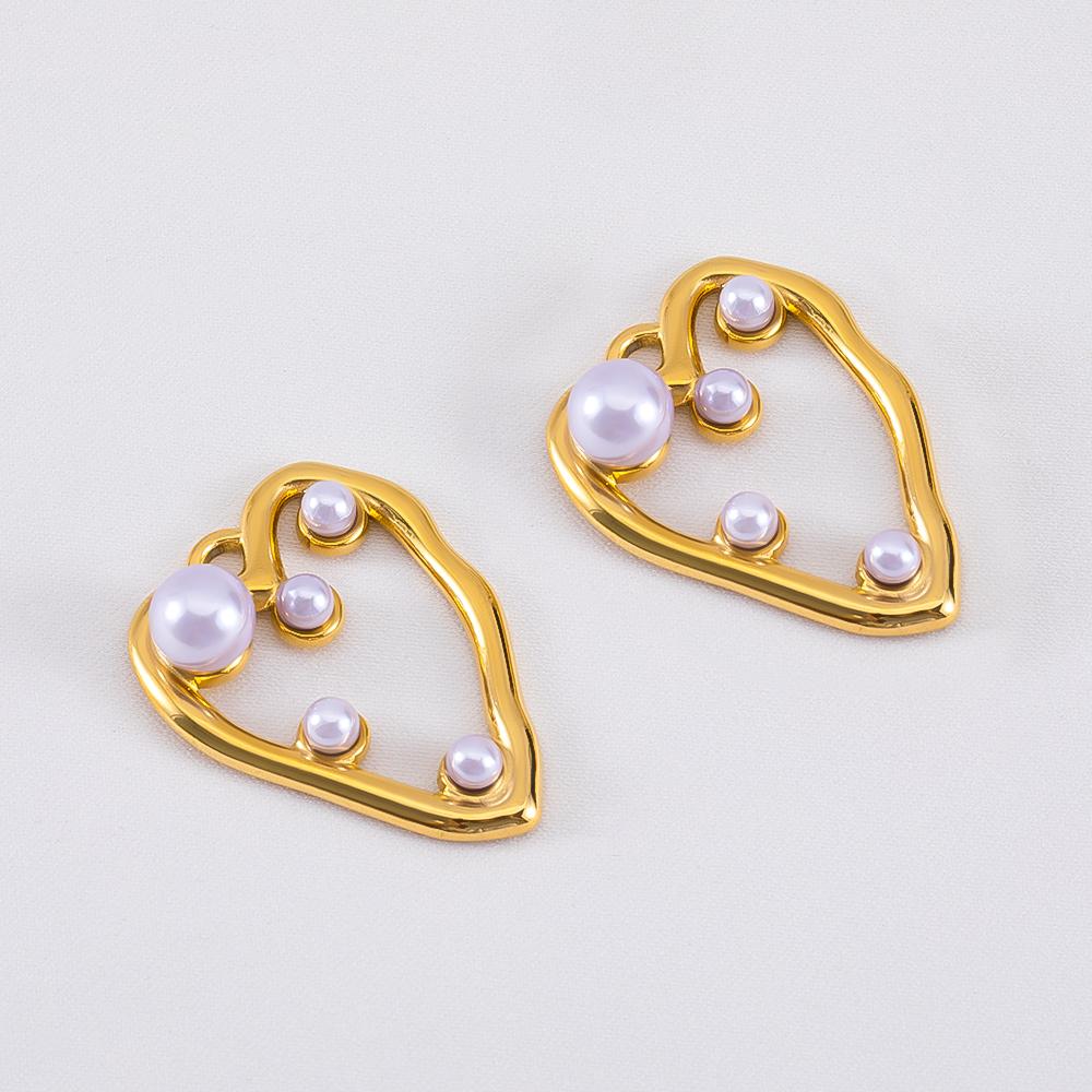2pcs Stainless Steel Enamel Butterfly Pendants Crystal Bead Imitation Pearl Shell Heart Charm DIY Trendy Necklace Jewelry Making