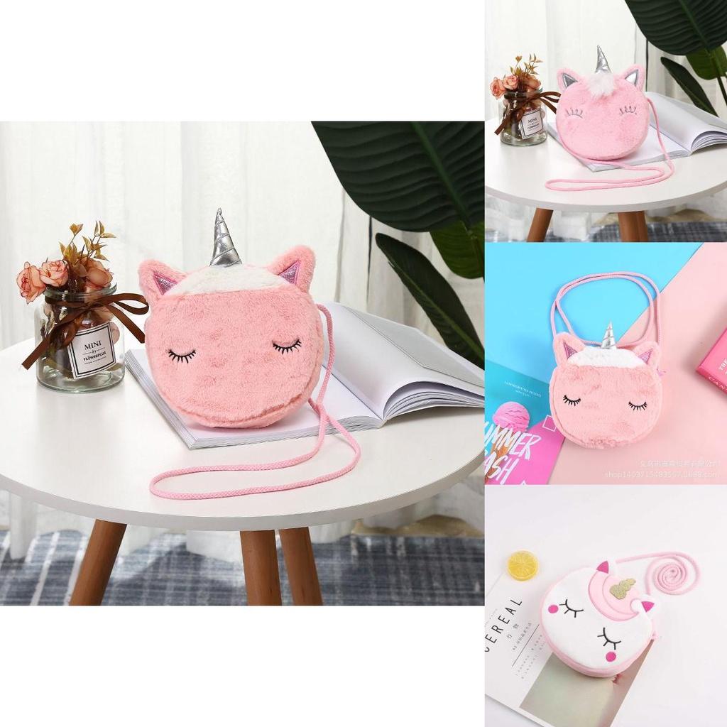 Soft Corduroy Unicorn Purse With Single Strap Ideal For Travel And Outdoor Activities