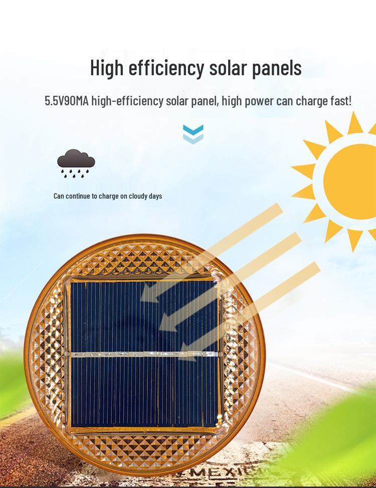 Red and Blue Solar Car Roof Strobe Light Warning Signal for Night Safety