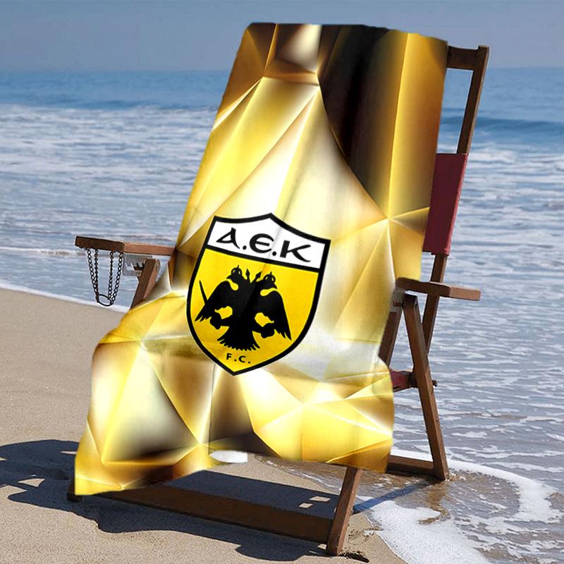 Proof Beach Towel with AEK FC LOGO Pattern - Soft,absorbent,quick-drying,machine Washable - Perfect for Swimming,camping,bathing