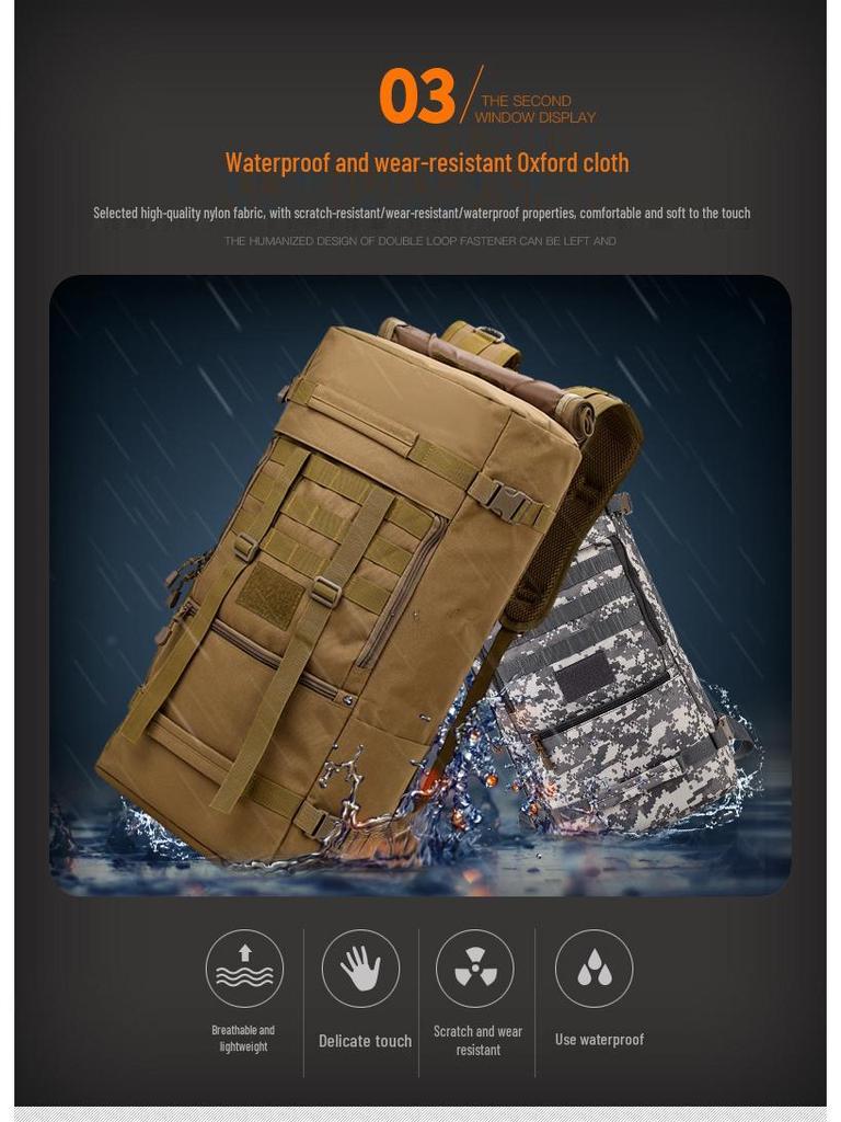 Men's Large Outdoor Mountaineering Backpack, Multifunctional Travel and Storage Bag