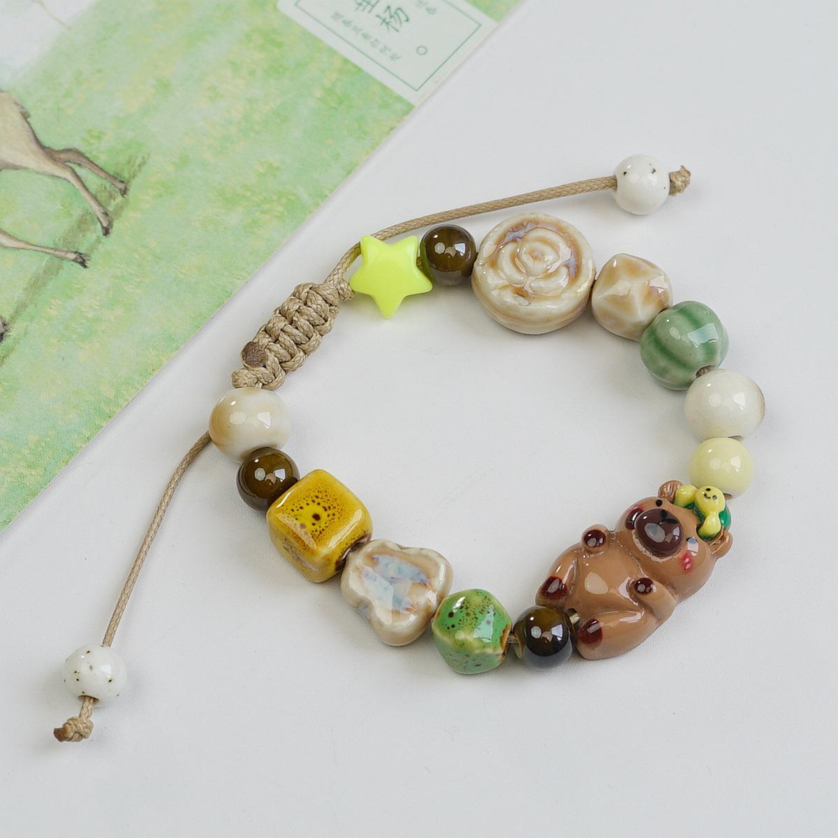 Цзиндэчжэнь керамика свежий и милый подруга студентка капибара сладкий браслет браслет ювелирные изделия оптом
