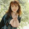 Autumn and Winter Short Plaid Cross Lazy Scarf Female Korean Style Student Girl Knitted Warm Scarf Halter Neck