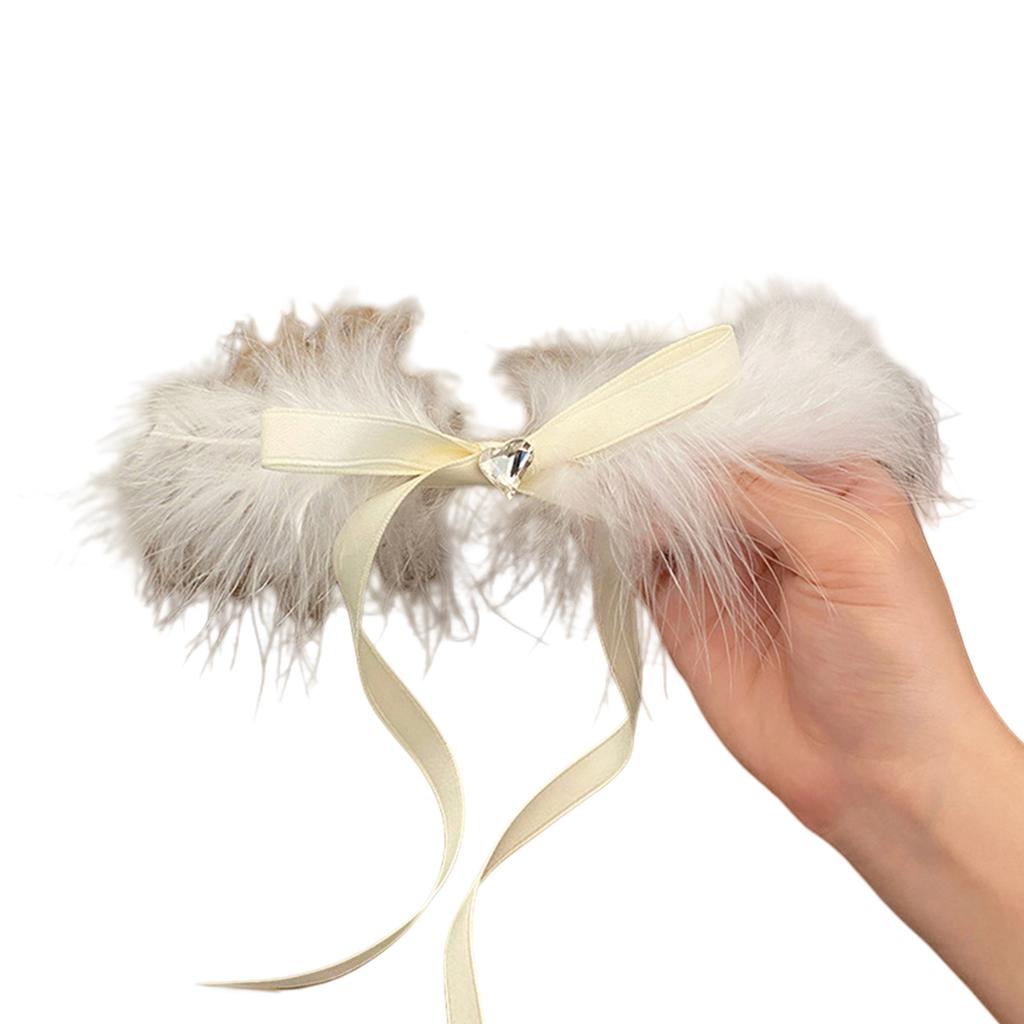 Wing Heart Hair Clip Bows Balletcore Sweet Bows Flat Clip Balletcore Hairpin Bows Elegant Hair Clip for Bunches