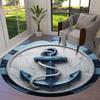 Anchor Round Area Rug,Carpet Rug for Living Room Bedroom Sofa Playroom Decor,Non Slip Floor Mat