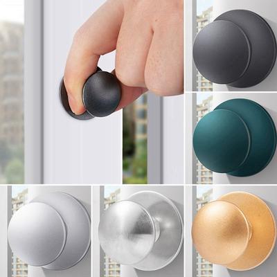 Modern Stainless Steel Door Knob Single Hole Round Drawer Handle White Self-Adhesive Drawer Knob Cabinet