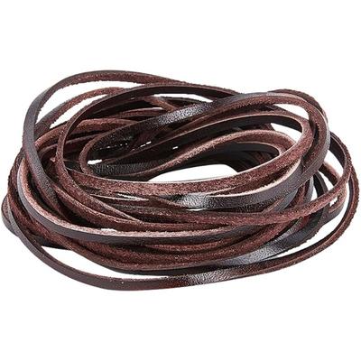 5M Genuine Leather Strip 3mm Wide Flat Leather Cord 2mm Thick Cowhide Leather String Strap Braiding Thread Rope for Bracelets