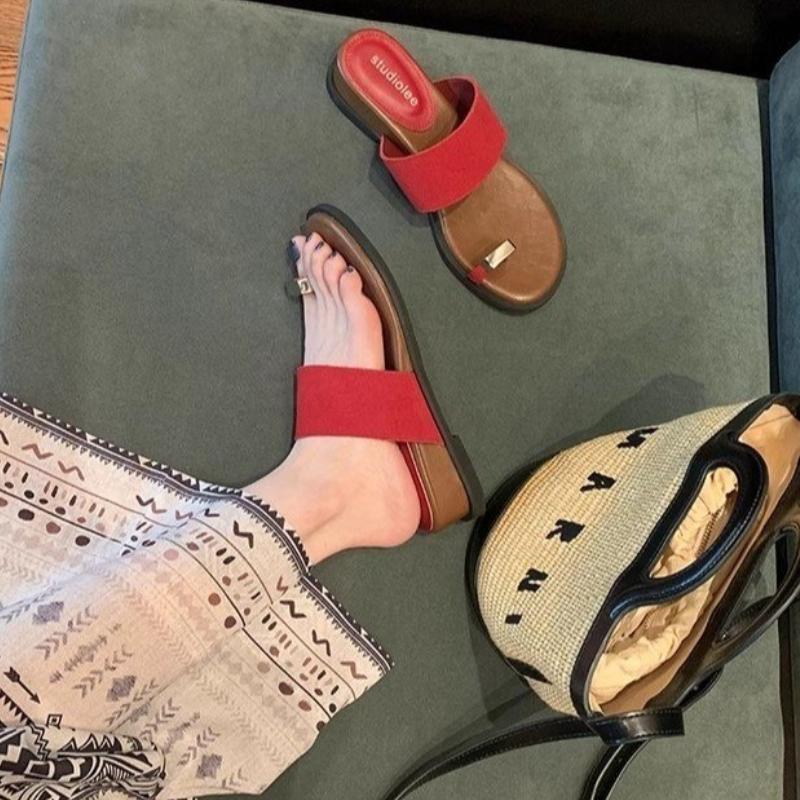 Fashion Wedge-shaped Slippers for Women 2025 New Fashion Clip Toe Platform Slide Women's Shoes Sandals Women's Luxury Flat Slippers