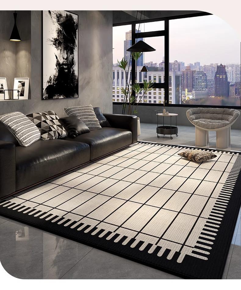 High-End Minimalist Living Room Carpet: Large, Non-Slip, Stain-Resistant Sofa & Coffee Table Rug