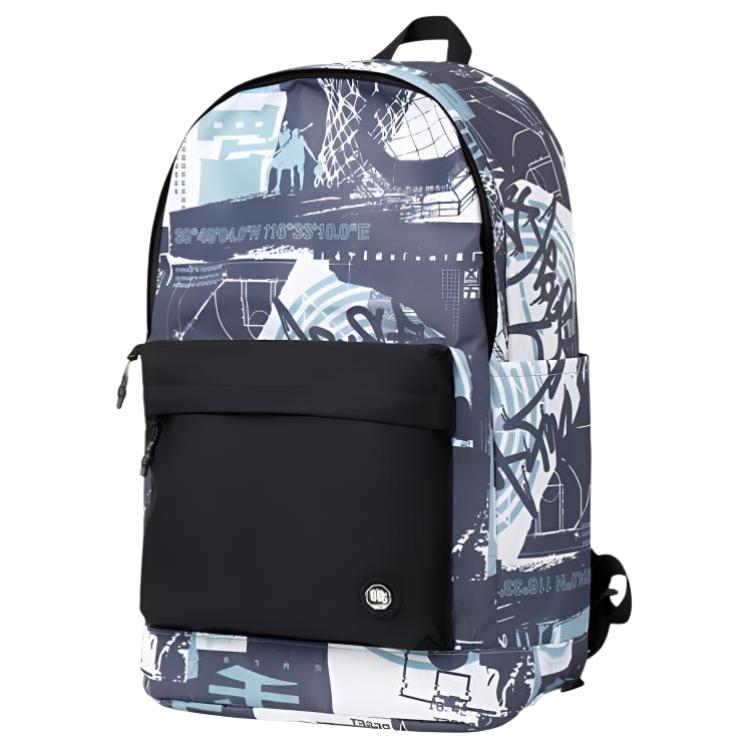 Li-Ning Badfive Basketball Series All Over Print Polyester Backpack Unisex Backpack Navy-Blue ABSR409-4 Navy Blue