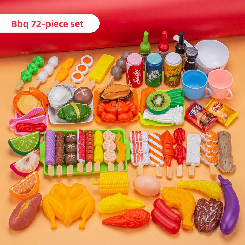 Kids' Pretend Play BBQ Set: Grilled Meat & Skewers Kitchen Toy