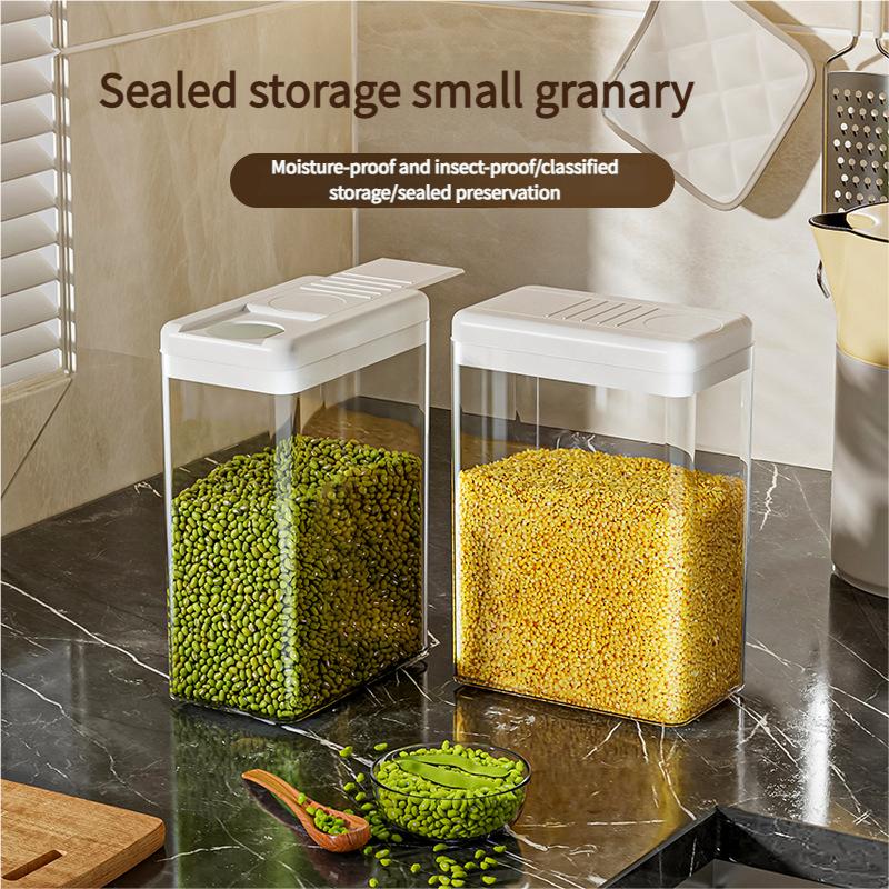 Transparent Plastic Kitchen Storage Jar Sealed Moisture Proof Insect Proof for Grain Snack Dried Fruit - Food Storage Container