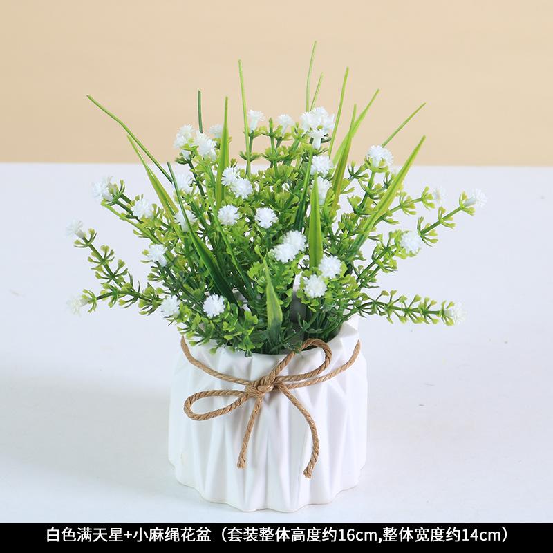 Simulated Potted Plants, Plastic False Flower Ornaments, Artificial Plants Bonsai Dining Table Decorations, Photography Props