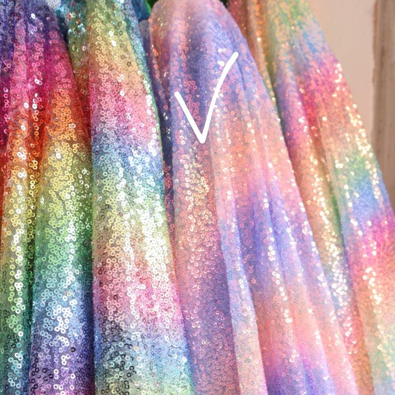 Sparkly Sequin Fabric Opaque Glitter Material for Wedding Stage Backdrop Decor Party Performance Costume DIY Sewing 1/3Yard